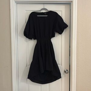 Madewell Seersucker Puffsleeve Cutout Mini Dress